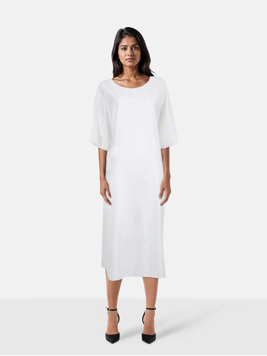 The Row White Isora Midi Dress