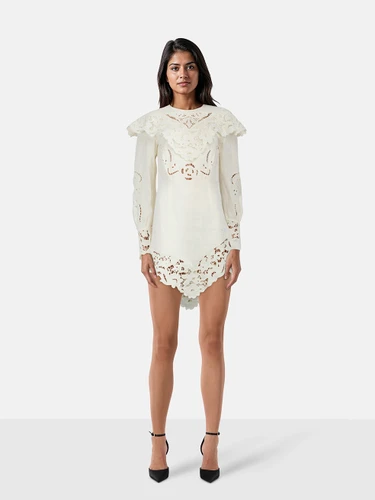 Isabel Marant White Lace Trim Mini Dress