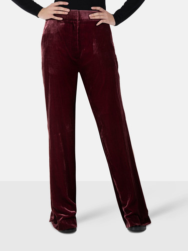 Veronica Beard Burgundy Velvet Trousers