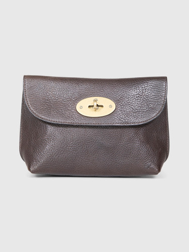 Mulberry Brown Leather Turn Lock Pouch