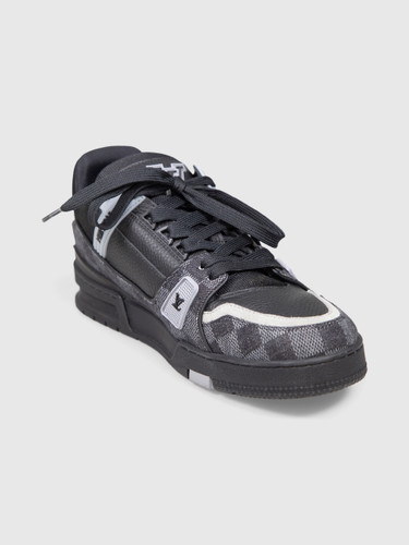 Louis Vuitton Black Denim & Leather LV Trainer