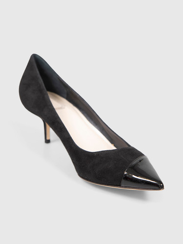 Dior Black Suede Kitten Heel Pumps