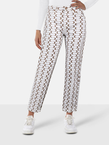 Reformation Denim Patterned Straight Jeans