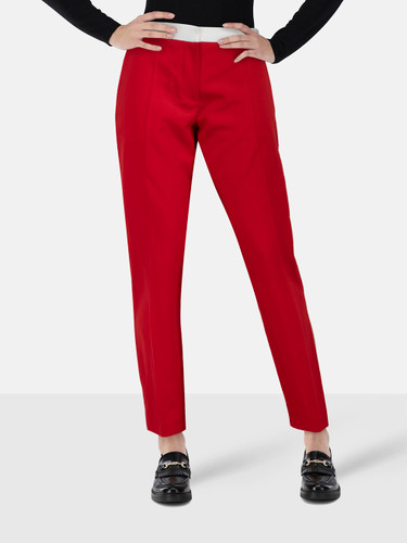 Burberry Red Wool Slim Trousers