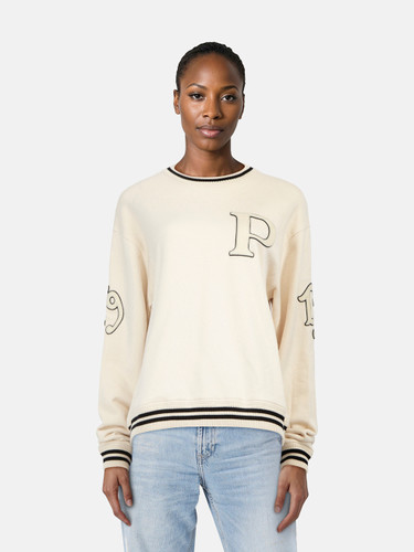 Prada Ecru Varsity Sweatshirt