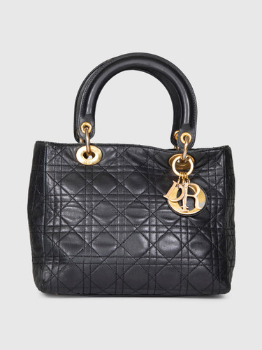 Dior Vintage 97 Black Cannage Medium Lady Dior Bag