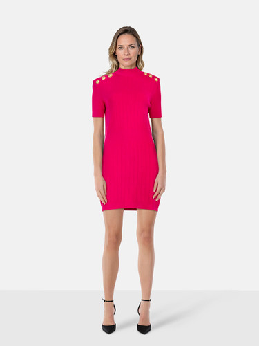 Balmain Pink Knit Mini Dress