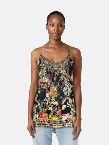 Camilla Floral Silk Embellished Top