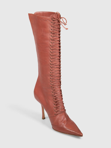 Jimmy Choo Brown Leather Lace Up Boots