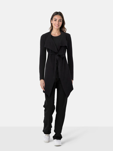 Scanlan & Theodore Black Front Tie Cardigan