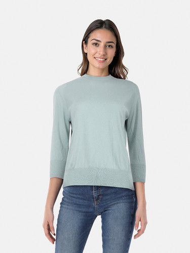 Loro Piana Blue Cashmere Knitted Sweatshirt