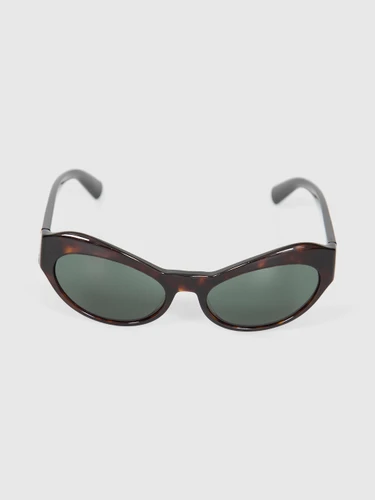 Versace Havana Tortoiseshell Oval Sunglasses
