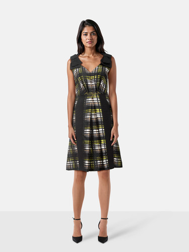 Prada Tartan Print Wool Sleeveless Dress