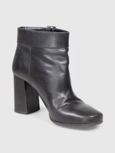 Prada Black Leather Buckled Boots