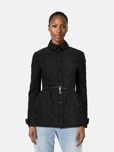 Burberry Black Detachable Hem Quilted Jacket