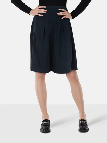 Valentino Garavani Navy Silk Pleated Skirt