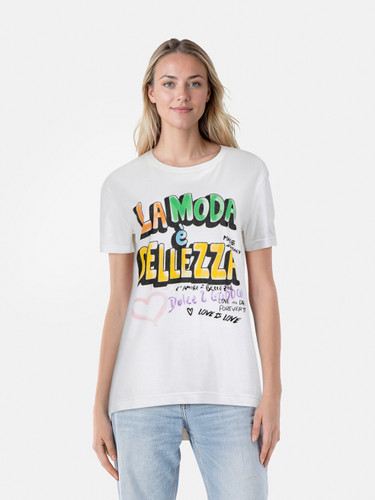 Dolce & Gabbana La Moda è Bellezza Print T-Shirt Dolce & Gabbana La Moda è Bellezza Print T-Shirt