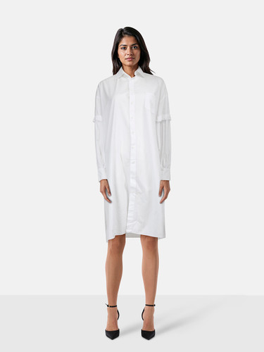 Yohji Yamamoto White Midi Shirt Dress