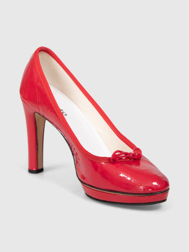Repetto Red Patent Bow Detail Pumps