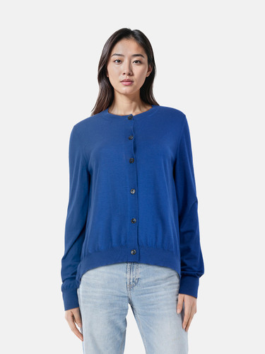 Marni Blue Knit Round Neck Cardigan Marni Blue Knit Round Neck Cardigan
