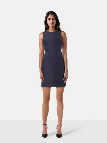 Stella McCartney Navy Sheer Lace Panel Dress