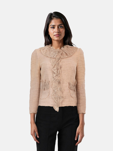 Dolce & Gabbana Pink Lace Trim Jacket