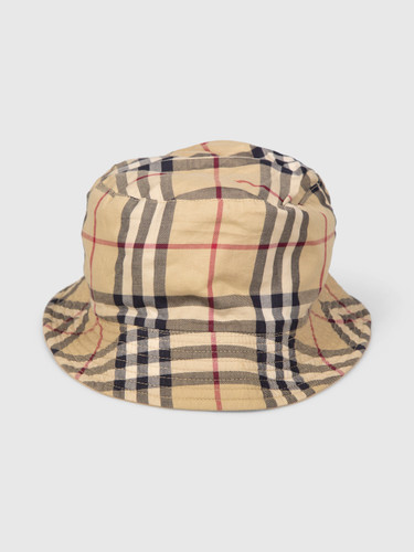 Burberry Vintage Beige & Nova Check Reversible Bucket Hat