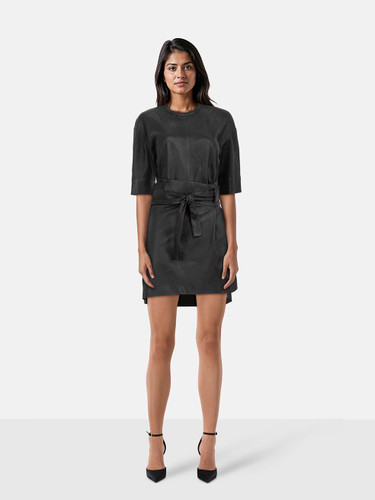 Iro Black Leather Abigail Dress