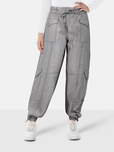 Ganni Frost Grey Paperbag Trousers