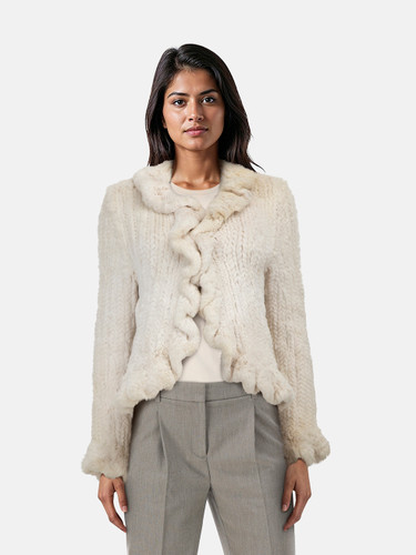 Georges Rech Ecru Rabbit Fur Jacket