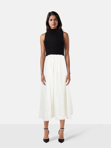Reformation Black & White Midi Dress