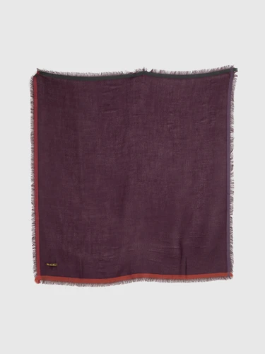 Loro Piana Purple Cashmere Fringed Scarf