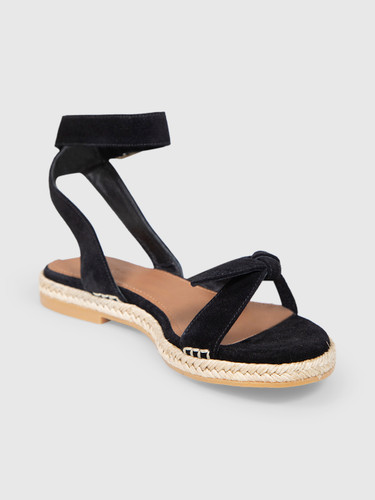 ba&sh Black Suede Espadrille Sandals