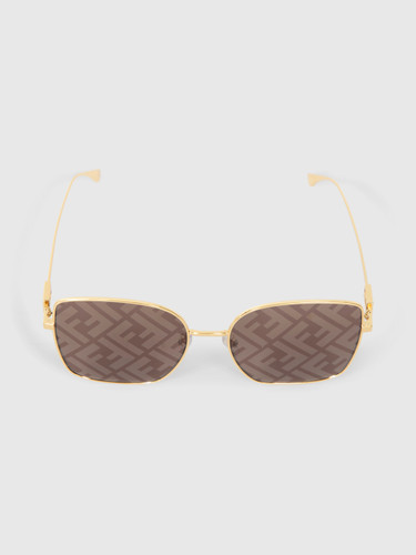 Fendi Brown FF Mirrored Sunglasses