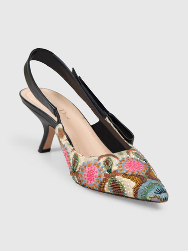 Dior Embroidered & Beaded Slingback Heels