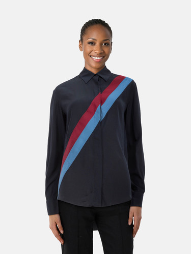 Stella McCartney Navy Silk Stripe Shirt