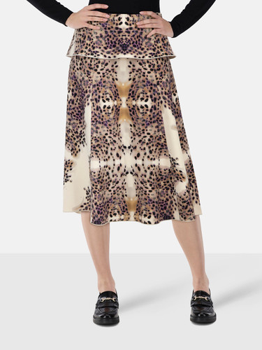 Roland Mouret Abstract Pattern Wool Midi Skirt
