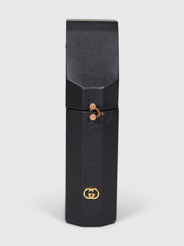 Gucci Black Leather GG Travel Case