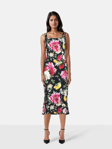 Dolce & Gabbana Floral Midi Sleeveless Dress