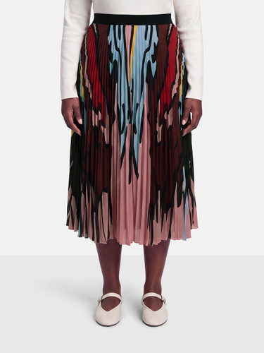 Elie Saab Abstract Pattern Pleated Skirt
