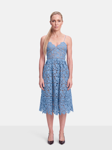 Self-Portrait Blue Lace Midi Dress