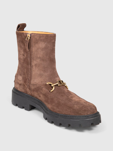 Tod's Brown Suede Gomma Pesante Ankle Boots
