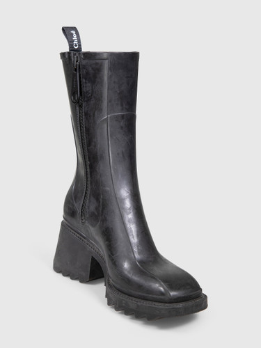 Chloé Black Rubber Betty Rain Boots
