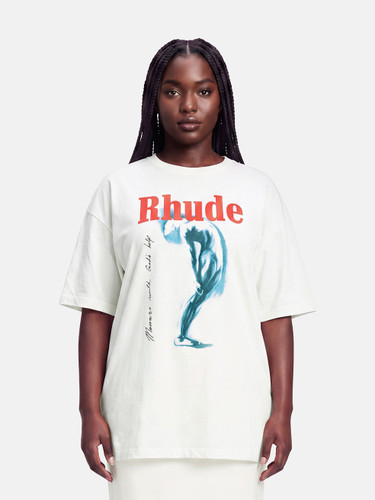 Rhude Ecru Graphic Print T-Shirt