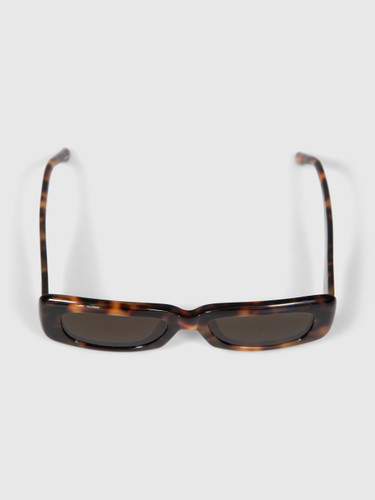 Linda Farrow Tortoiseshell Rectangle Mini Marfa Sunglasses