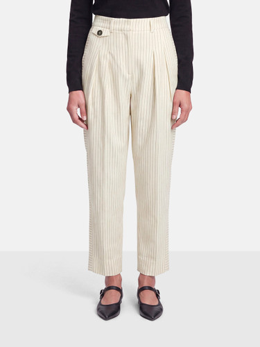 ME+EM White Pinstripe Tapered Jeans