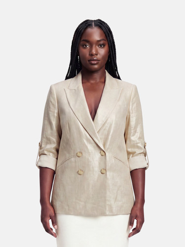 Veronica Beard Ecru Metallic Sheen Blazer