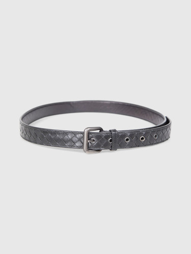 Bottega Veneta Intrecciato Leather Black Belt