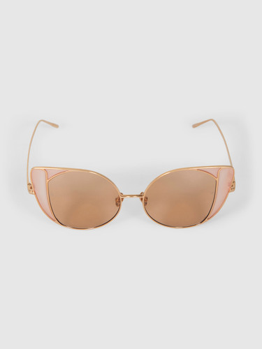 Linda Farrow Peach Rose Gold Plated Sunglasses