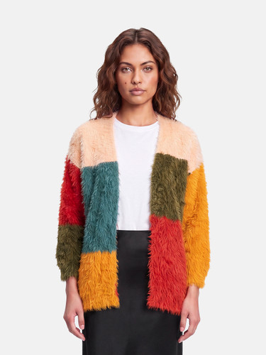 FARM Rio Fringed Colour Block Cardigan